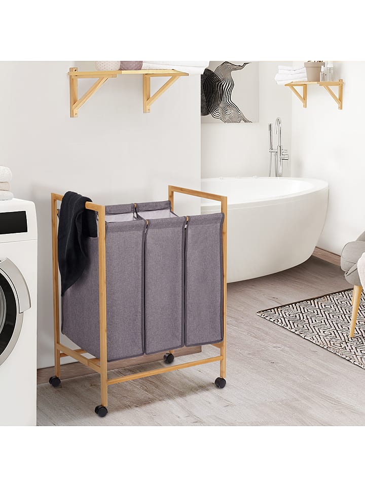 IDOMYA Essentials Kosz w kolorze jasnobrązowo-szarym na pranie - 61 x 83 x 40 cm rozmiar: onesize