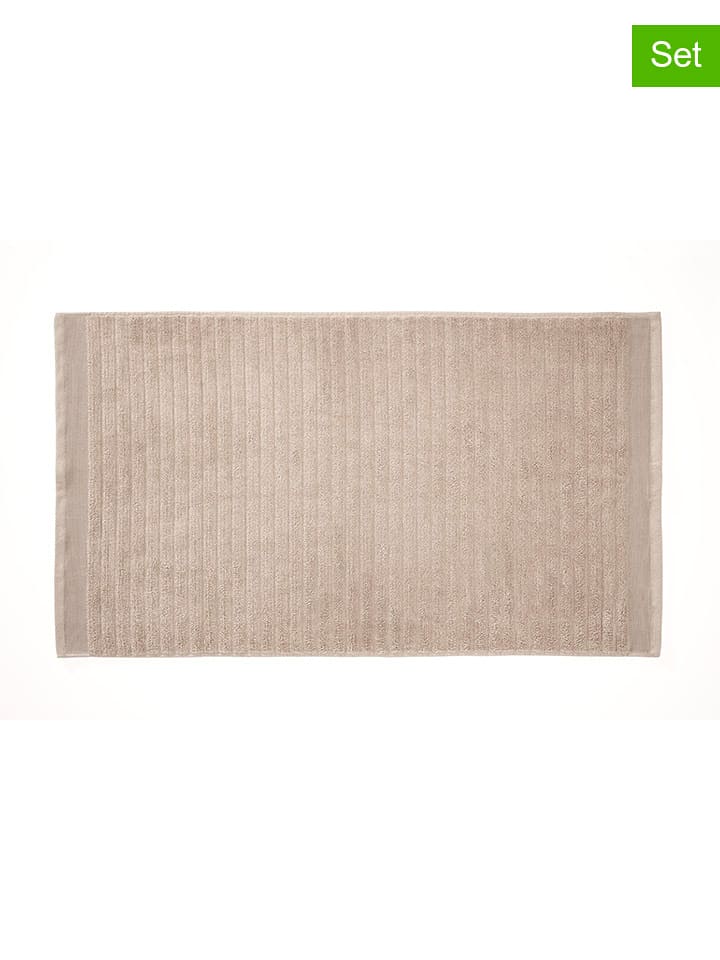 HNL Ręczniki kąpielowe (2 szt.) "Prestige" w kolorze beżowym rozmiar: 60x110 cm