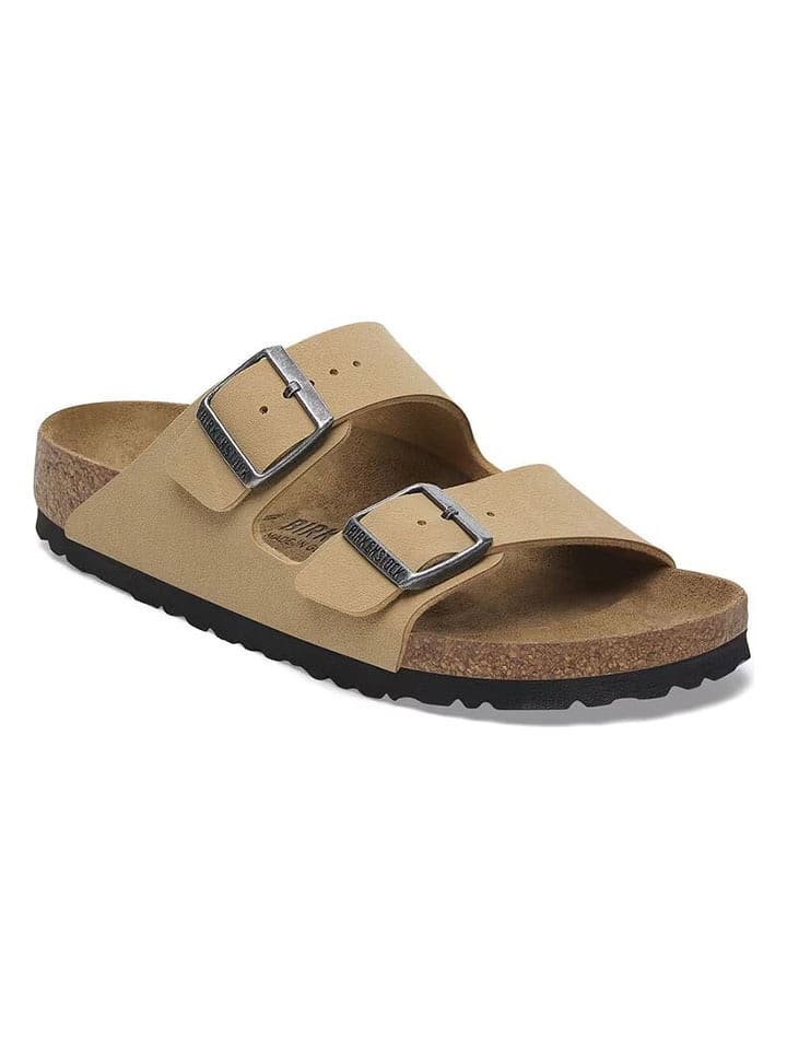 Birkenstock Skórzane klapki "Arizona" w kolorze beżowym rozmiar: 38