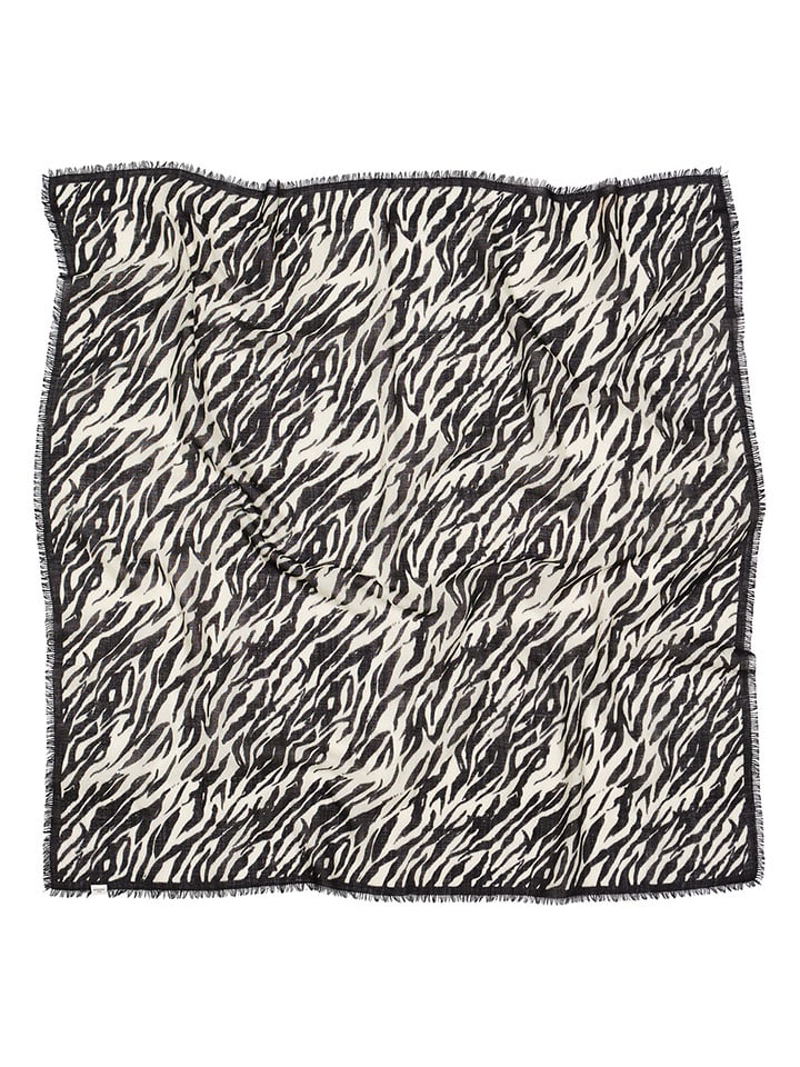 Becksöndergaard Chusta "Zerona" w kolorze kremowo-czarnym - 90 x 90 cm rozmiar: onesize