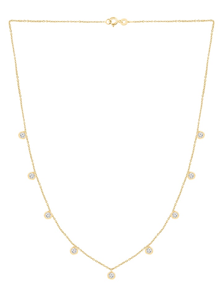 Diamonds lab grown Złoty naszyjnik z diamentami rozmiar: onesize