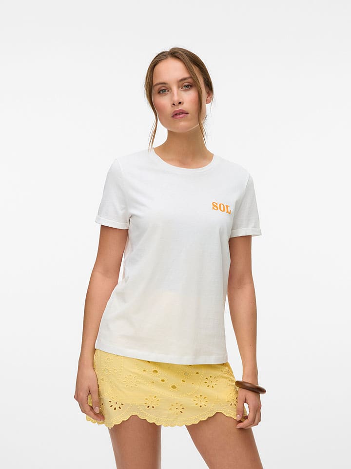 Vero Moda Koszulka "Mella" w kolorze białym rozmiar: XS