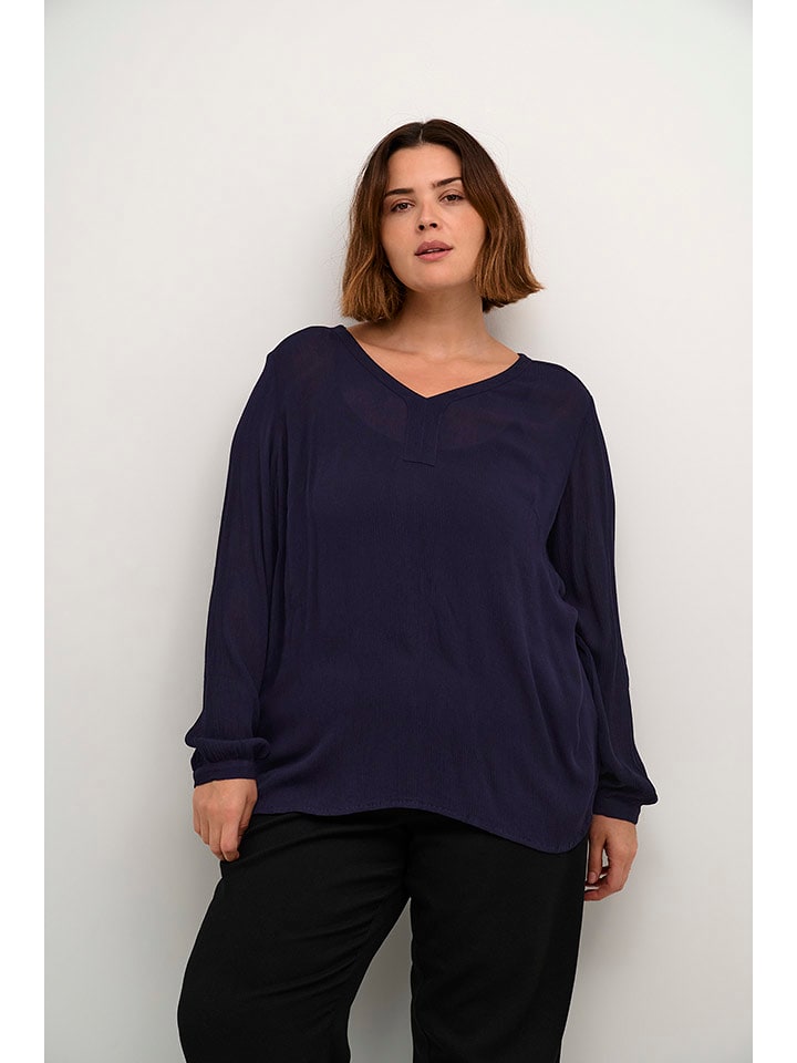 KAFFE curve Bluzka w kolorze granatowym rozmiar: 42