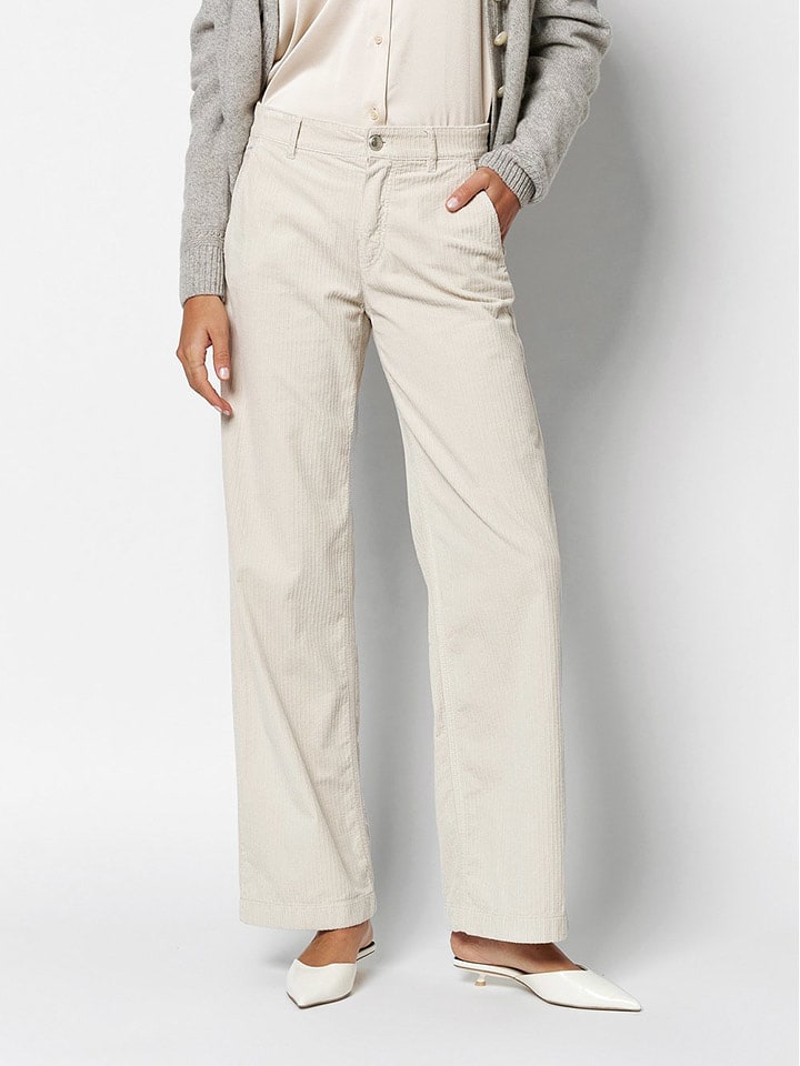 Rosner Spodnie sztruksowe "Audrey" w kolorze białym rozmiar: 46/L32