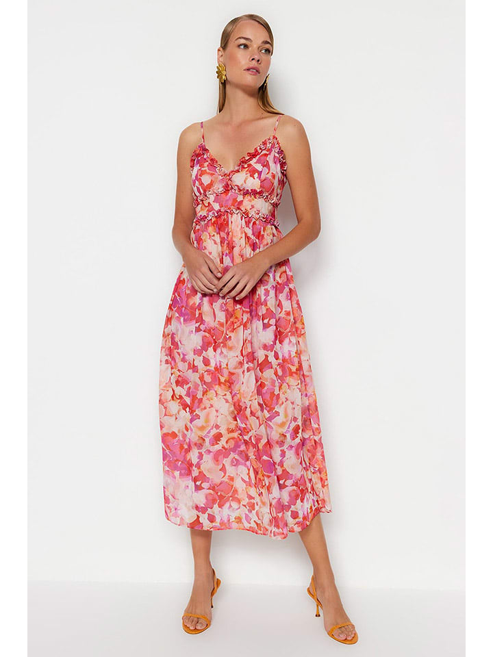 trendyol Sukienka w kolorze koralowo-kremowym rozmiar: 34