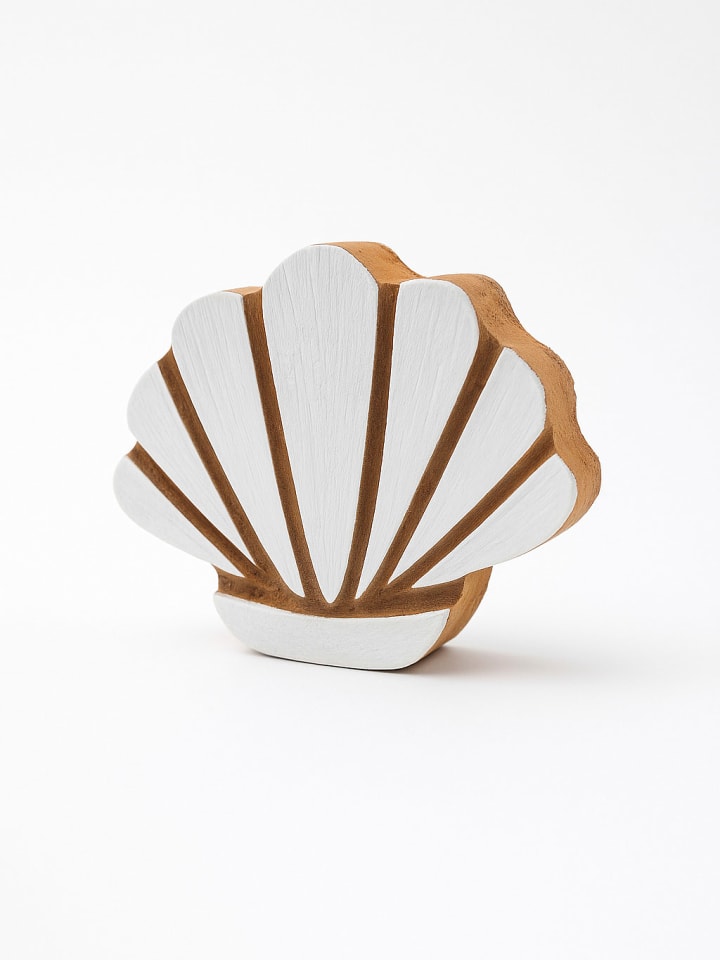 Samimi Stempel "Shell" w kolorze jasnobrązowo-białym - 8 x 8 cm rozmiar: onesize