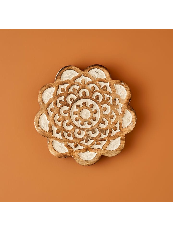 BELLA MAISON Dekoracja ścienna "Dulce" w kolorze jasnobrązowo-kremowym - Ø 20 cm rozmiar: onesize