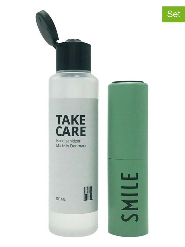 Design Letters 2-częściowy zestaw "Smile" w kolorze zielonym do dezynfekcji rąk rozmiar: onesize