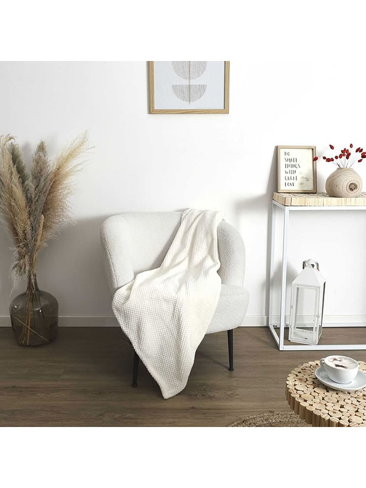 The Home Deco Kids Koc w kolorze kremowym - 150 x 120 cm rozmiar: onesize