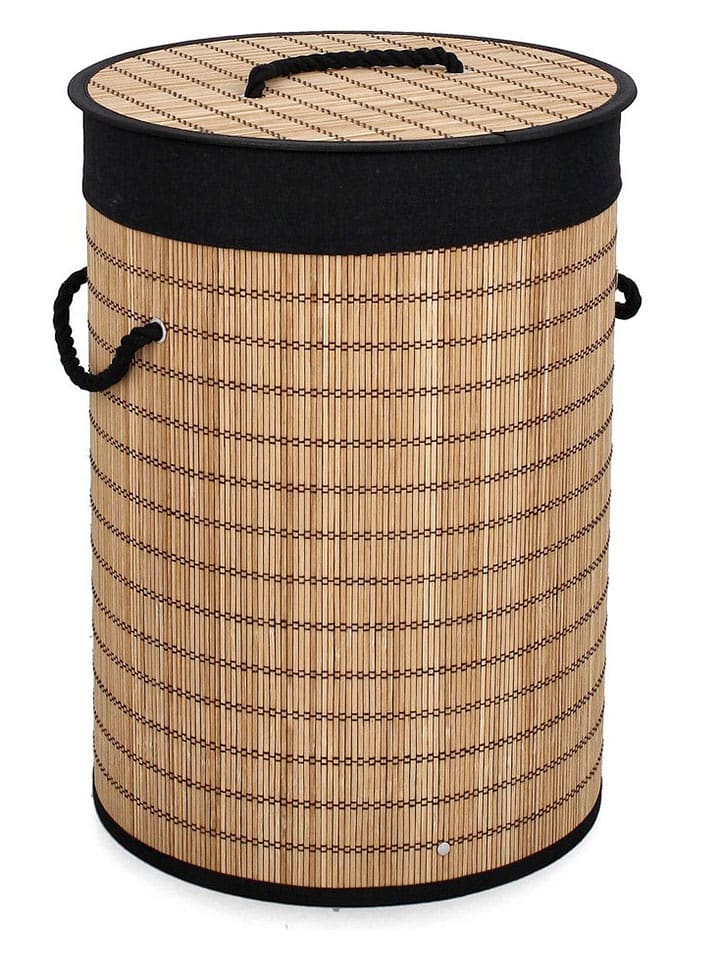 Bizzotto Kosz "Sintia" w kolorze beżowo-czarnym na pranie - wys. 50 x Ø 35 cm rozmiar: onesize