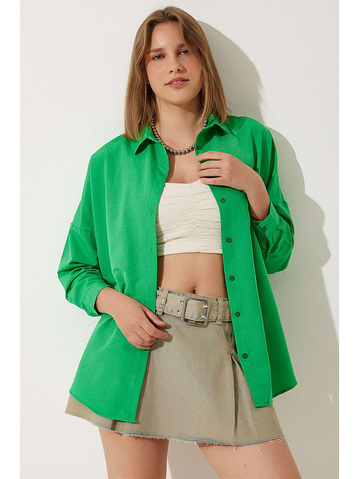 Happiness Istanbul Koszula w kolorze zielonym rozmiar: 42