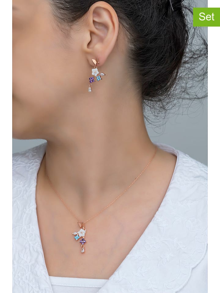 Lodie Silver 2-częściowy zestaw srebrnej biżuterii z cyrkoniami rozmiar: onesize