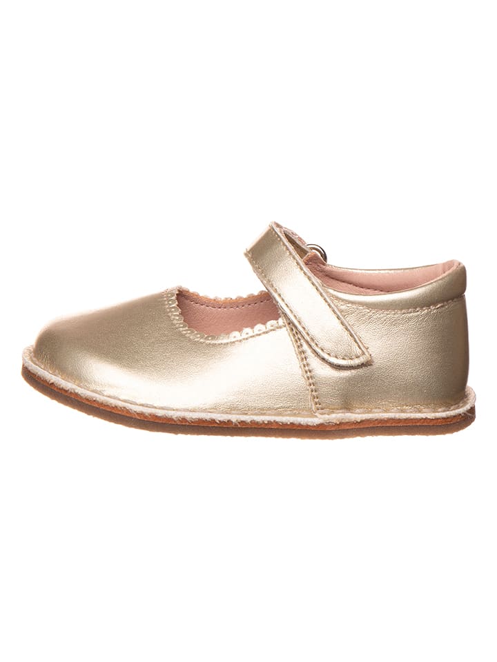 lamino Skórzane baleriny w kolorze złotym do chodzenia na boso rozmiar: 28