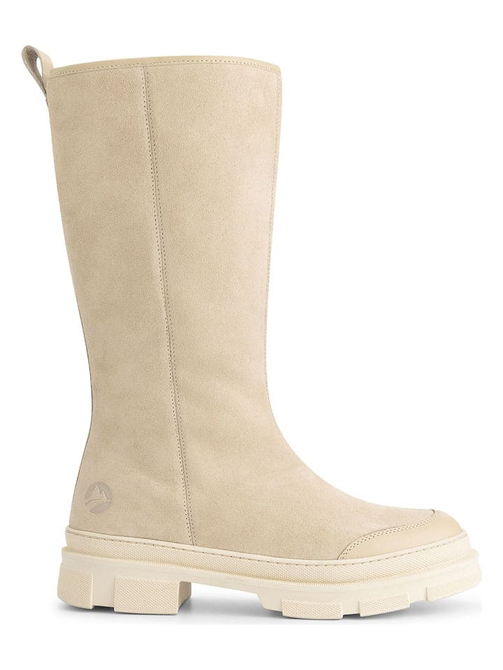 TRAVELIN' Skórzane kozaki "Whistler" w kolorze beżowym rozmiar: 39