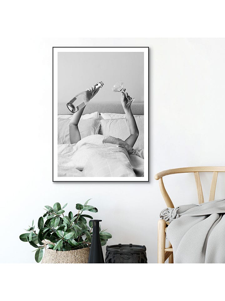 Orangewallz Druk artystyczny "Breakfast" w ramce rozmiar: 50x70 cm