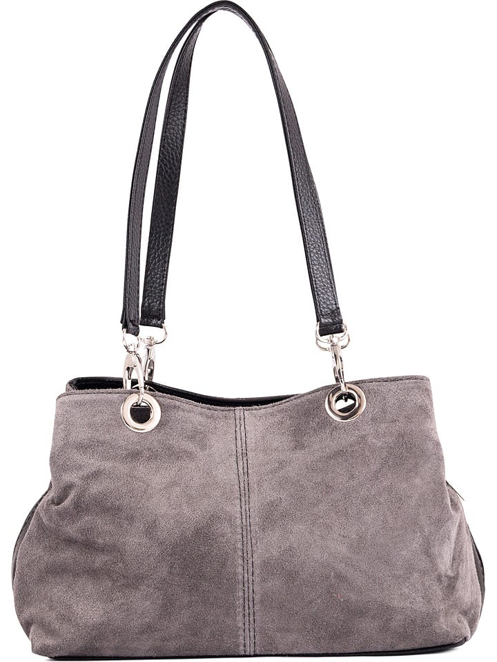 Lia Biassoni Skórzana torebka "Alvo" w kolorze szarym - 32 x 20 x 14 cm rozmiar: onesize