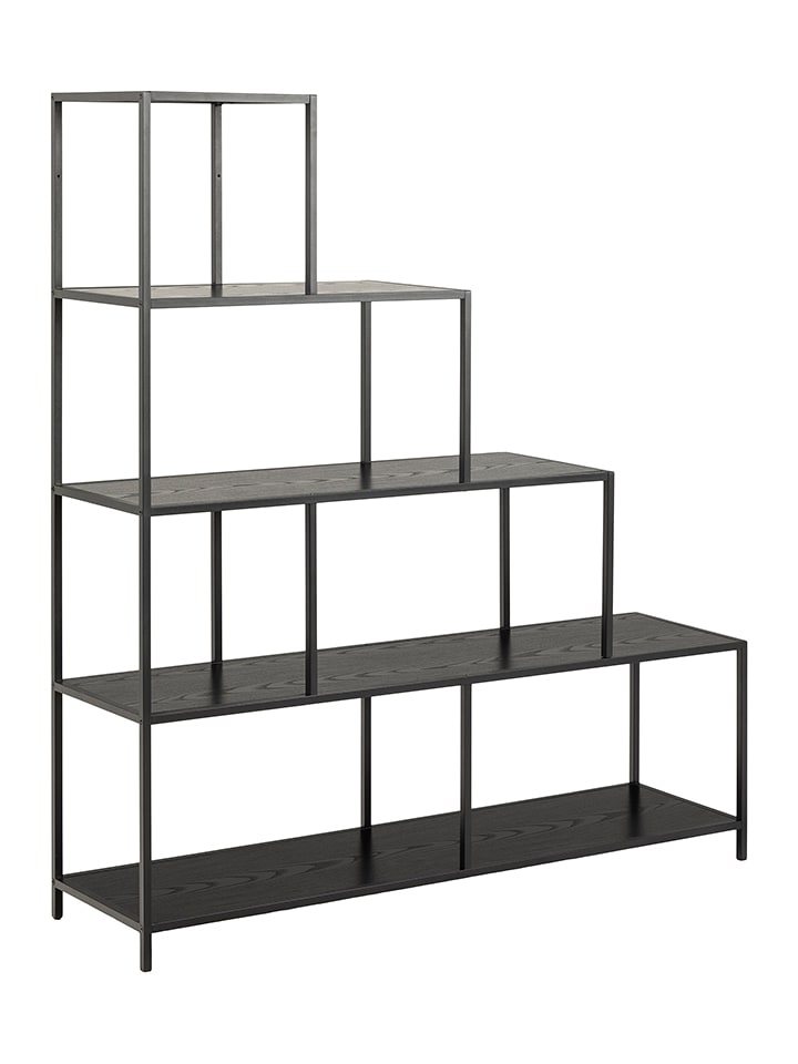 Actona Regał "Seaford" w kolorze czarnym na książki - 135 x 150 x 35 cm rozmiar: onesize