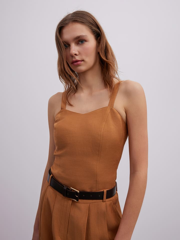 BGN Top w kolorze jasnobrązowym rozmiar: 38