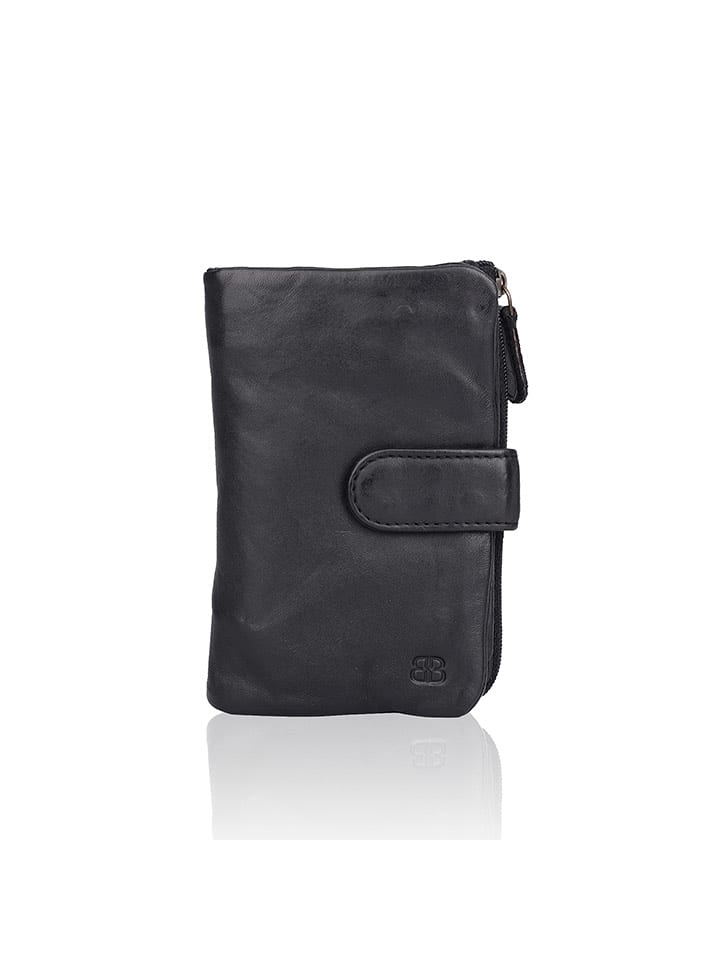 Bellicci Skórzany portfel "Connie" w kolorze czarnym - 9 x 17 x 3 cm rozmiar: onesize