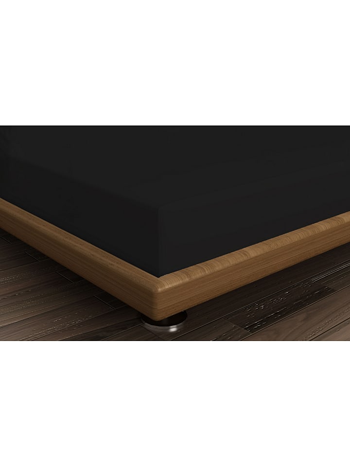 Elizabed Prześcieradło renforcé w kolorze czarnym na gumce rozmiar: 160x200 cm