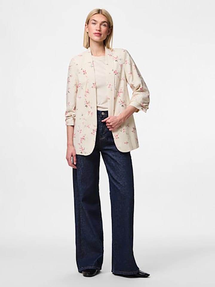 Pieces Blezer "Bosella" w kolorze kremowym rozmiar: XS