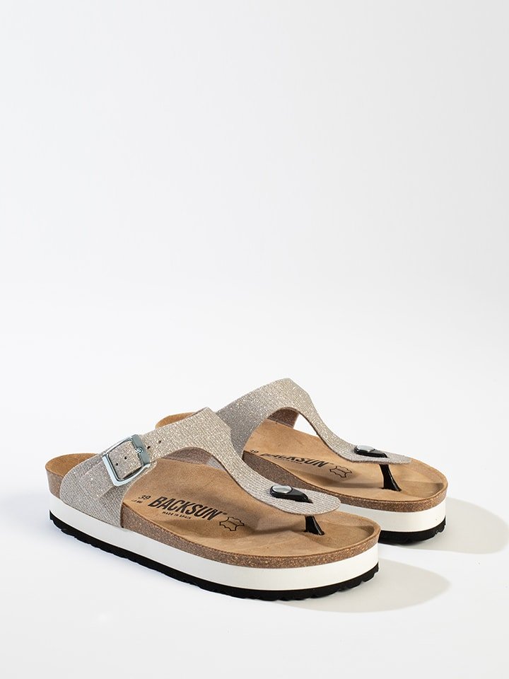 BACKSUN Japonki "Alghero" w kolorze złotym rozmiar: 39