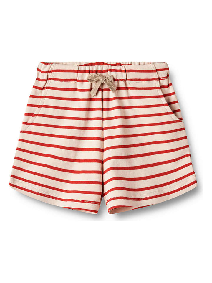 Wheat Szorty "Kalle" w kolorze czerwono-kremowym rozmiar: 98