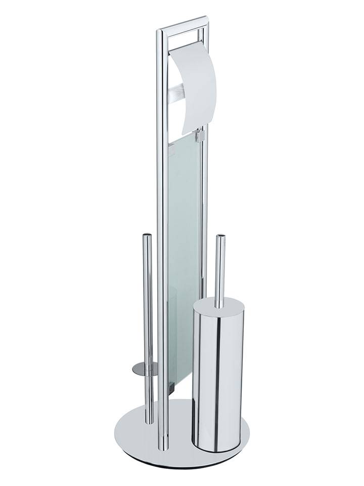 Wenko Zestaw WC "Sulmona" w kolorze srebrnym - wys. 76 x Ø 25 cm rozmiar: onesize