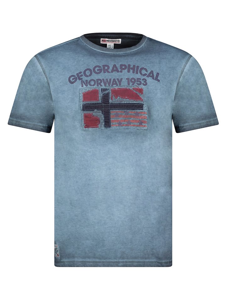 Geographical Norway Koszulka "Jotz" w kolorze niebieskim rozmiar: S