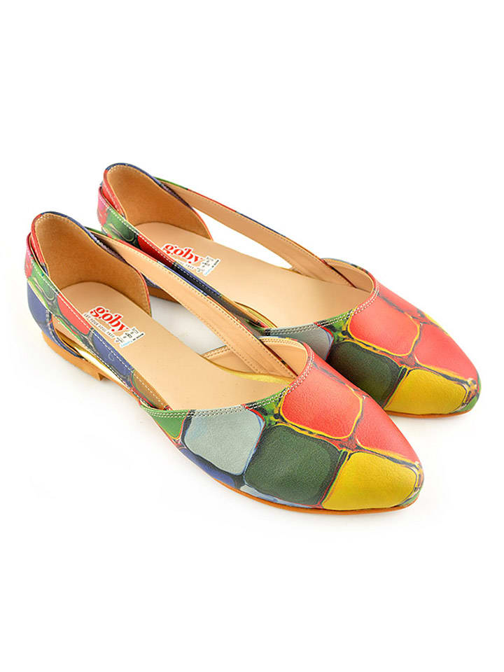 Goby Skórzane baleriny ze wzorem rozmiar: 39