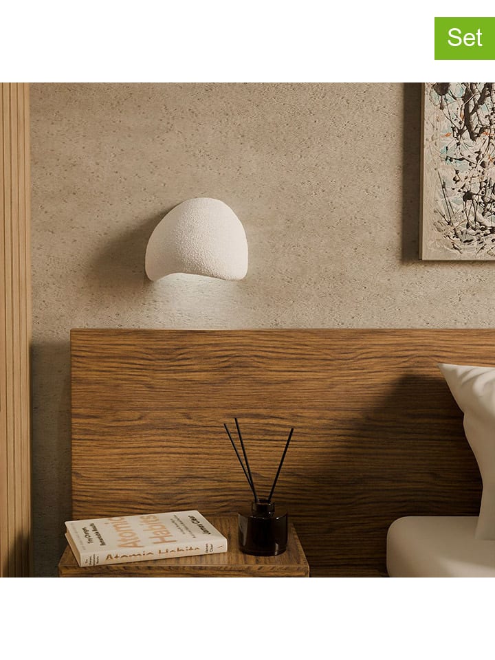 Opviq Lampy ścienne (2 szt.) w kolorze białym - 26 x 23 cm rozmiar: onesize