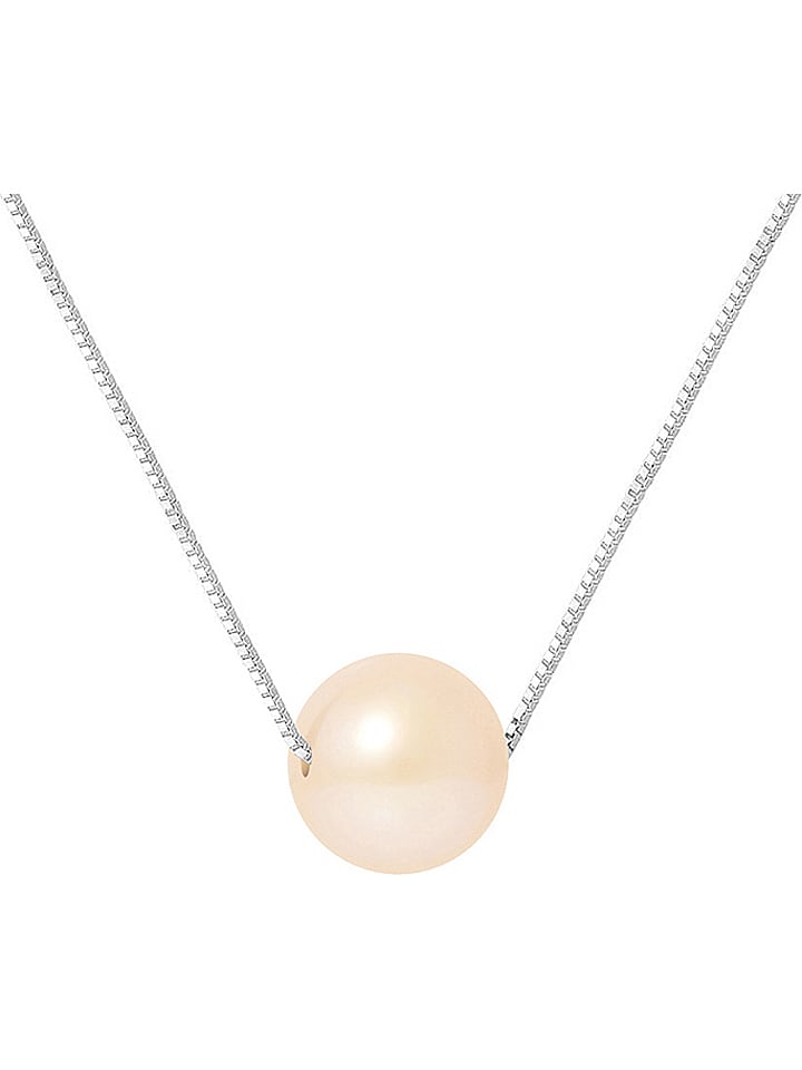 Mitzuko Srebrny naszyjnik z perłą w kolorze jasnoróżowym - dł. 42 cm rozmiar: onesize