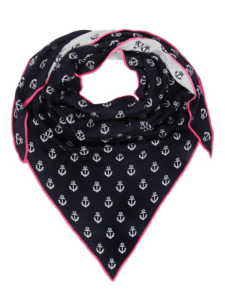 Zwillingsherz Chusta trójkątna w kolorze granatowym - 200 x 130 cm rozmiar: onesize