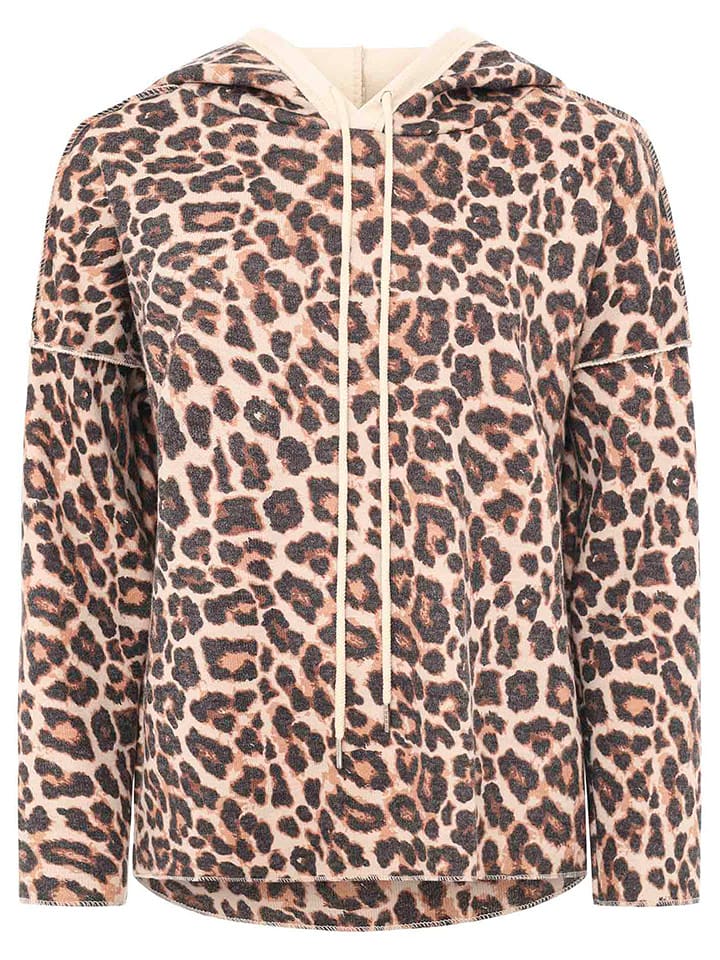 Zwillingsherz Bluza "Leo" w kolorze beżowo-brązowym rozmiar: L/XL