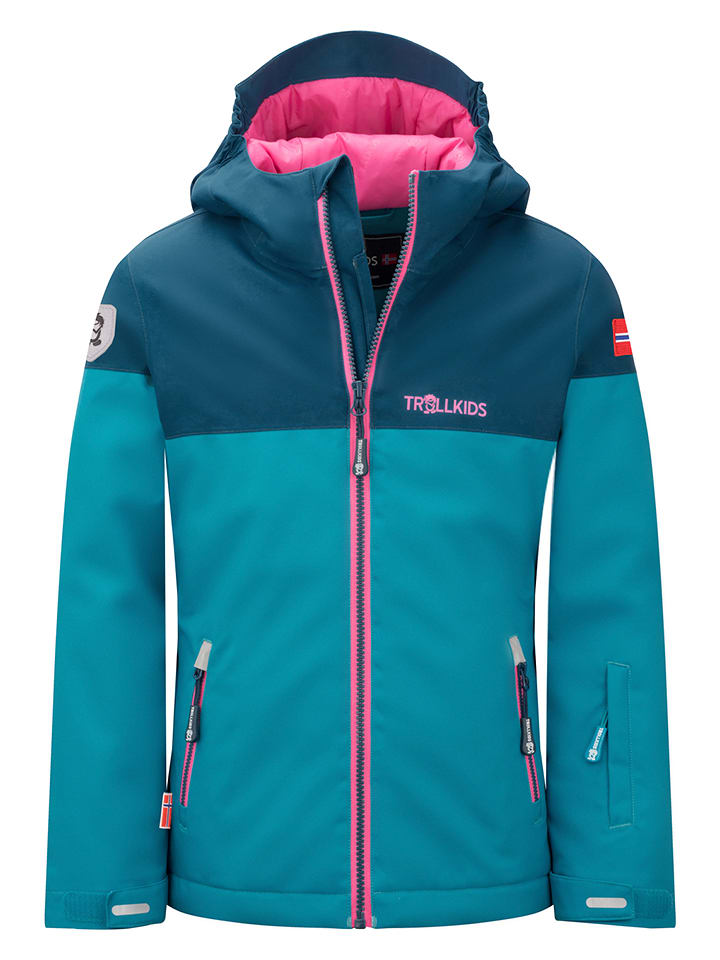 Trollkids Kurtka narciarska "Hallingdal" w kolorze turkusowym rozmiar: 164