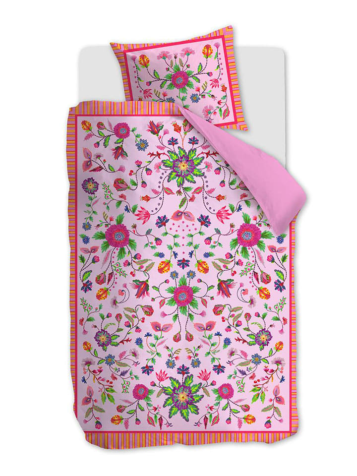 Oilily Komplet pościeli "Misona" w kolorze jasnoróżowo-czerwonym rozmiar: 140x200 cm