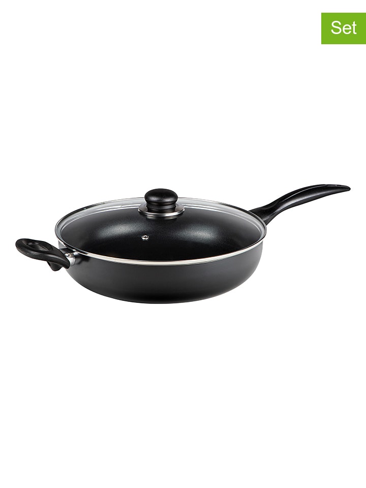 Chefware 2-częściowy zestaw w kolorze czarnym - Ø 28 cm rozmiar: onesize