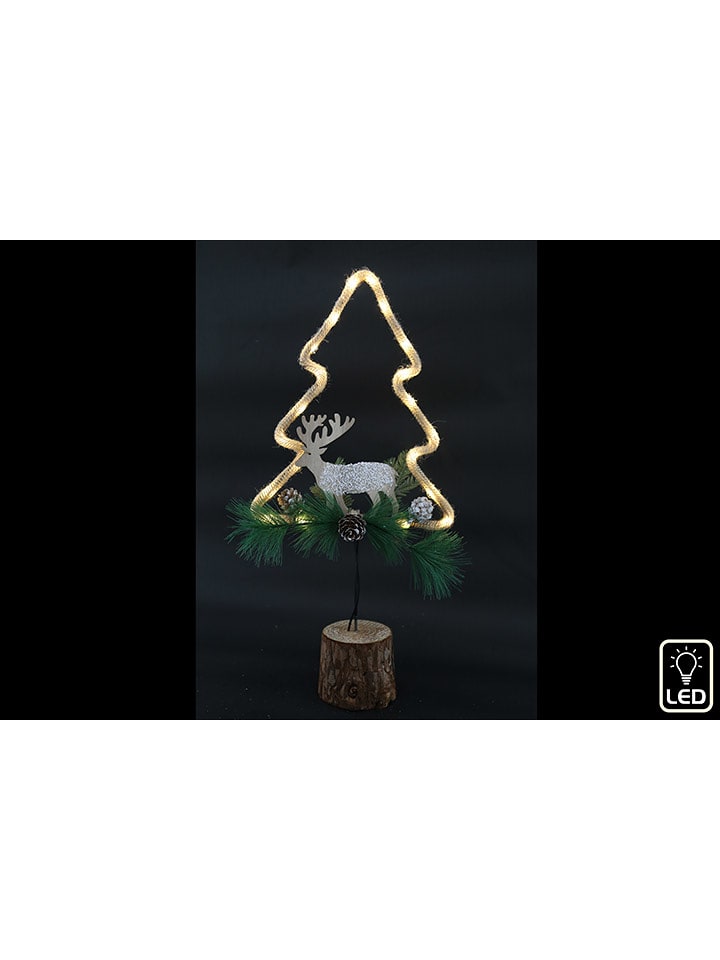 SiL Interiors Lampa dekoracyjna LED w kolorze zielono-brązowym - 23 x 45 x 8 cm rozmiar: onesize