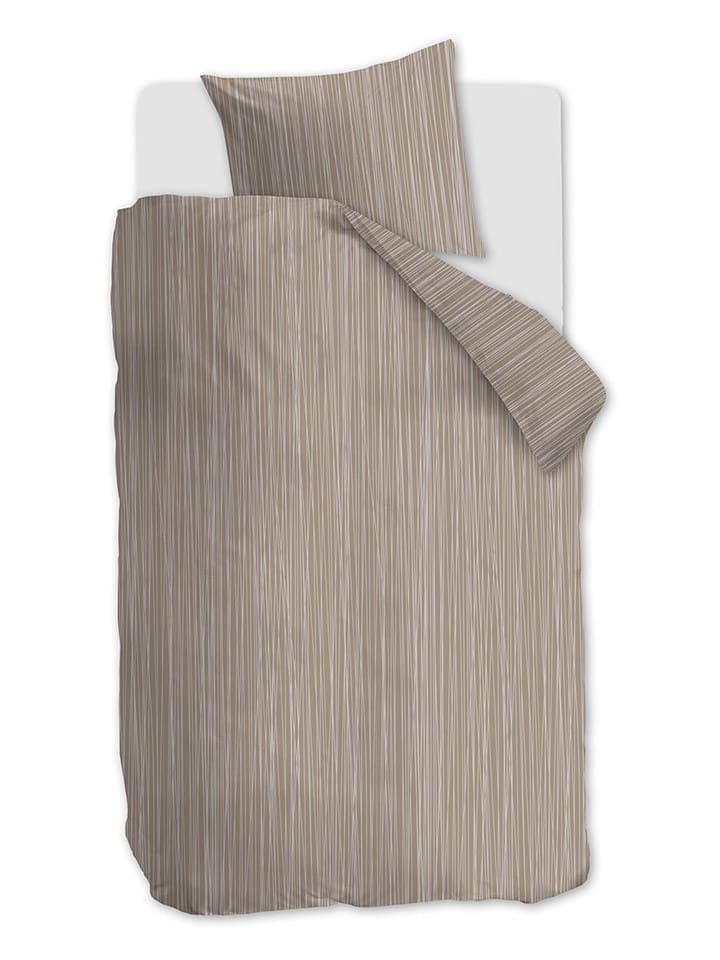 Beddinghouse Komplet pościeli flanelowej "Drips" w kolorze beżowym rozmiar: 155x220 cm