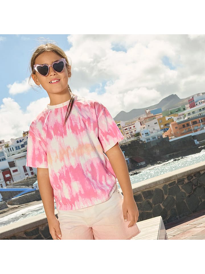 COOL CLUB Koszulka w kolorze jasnoróżowo-biało-pomarańczowym rozmiar: 158