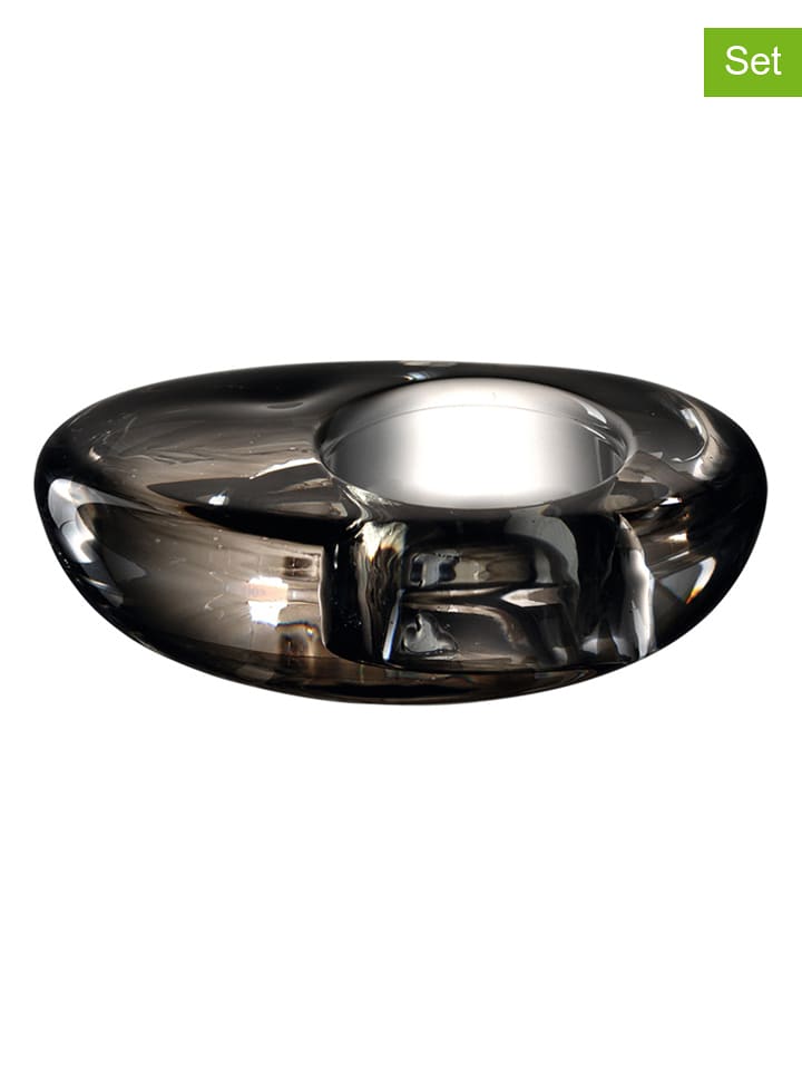 LEONARDO Świeczniki (6 szt.) "Casolare" w kolorze szarym - Ø 10 cm rozmiar: onesize