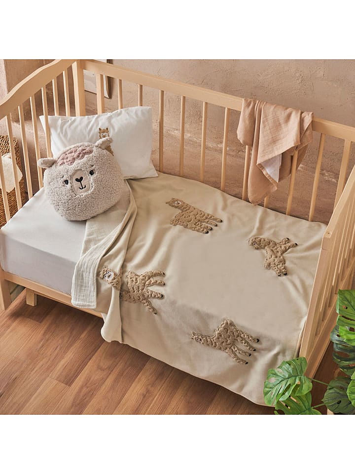 BELLA MAISON Kocyk muślinowy "Alpaca" w kolorze beżowym - 100 x 80 cm rozmiar: onesize