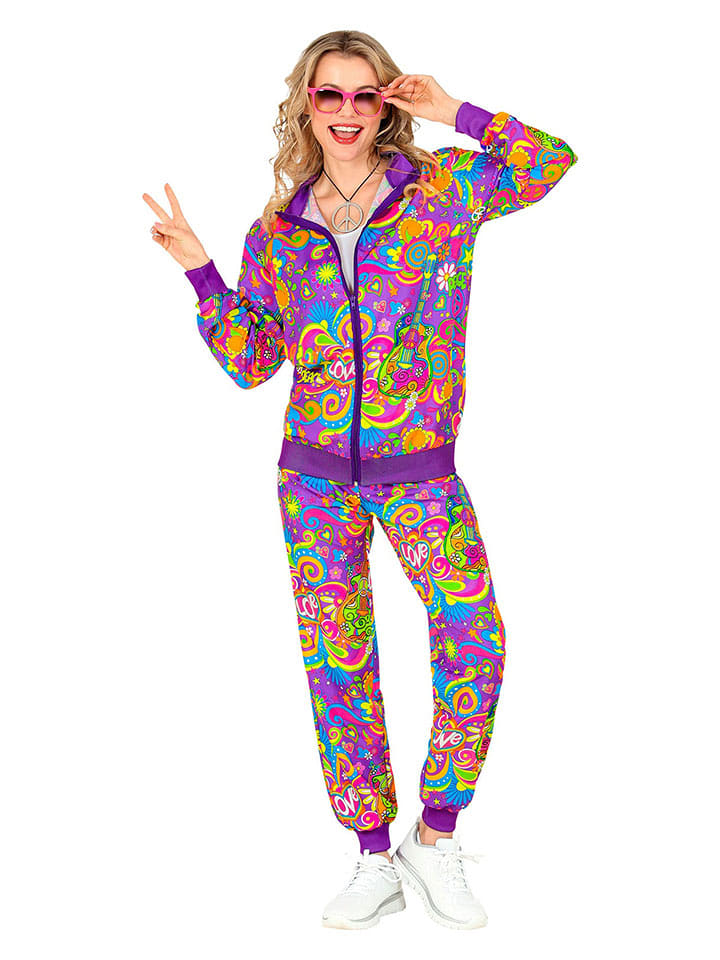 Carnival Party 2-częściowy kostium "Party" w kolorze fioletowym ze wzorem rozmiar: XL