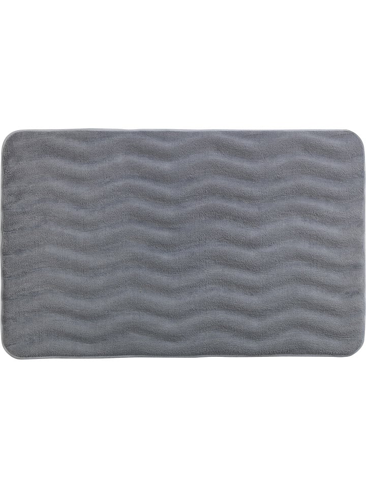 Wenko Dywanik łazienkowy "Waves" w kolorze szarym - 80 x 50 cm rozmiar: onesize