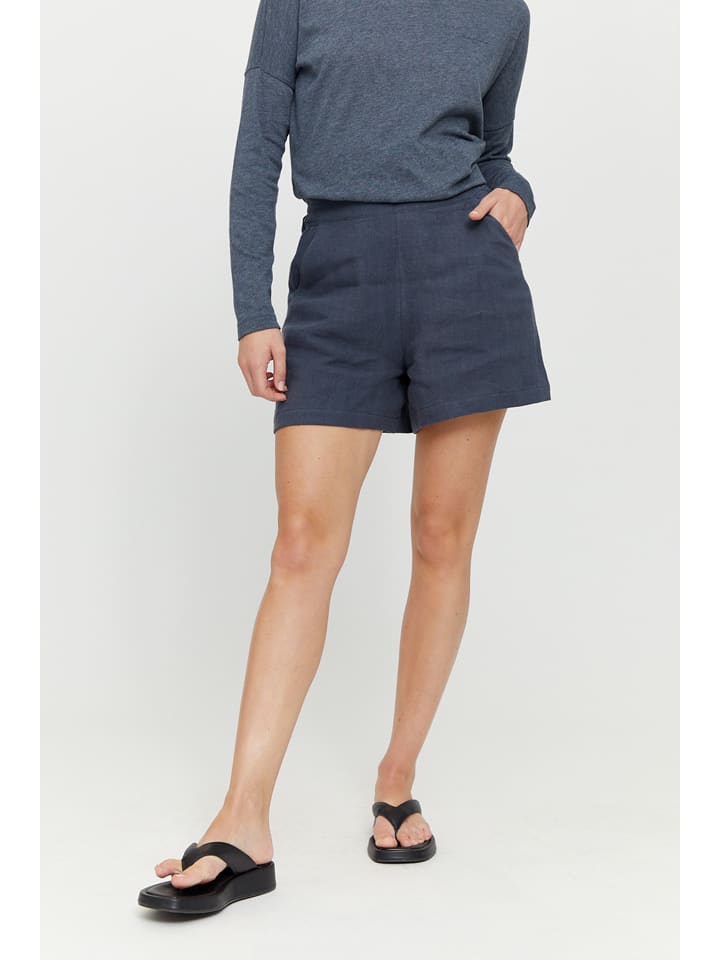 MAZINE Lniane szorty "Pinki" w kolorze granatowym rozmiar: XS