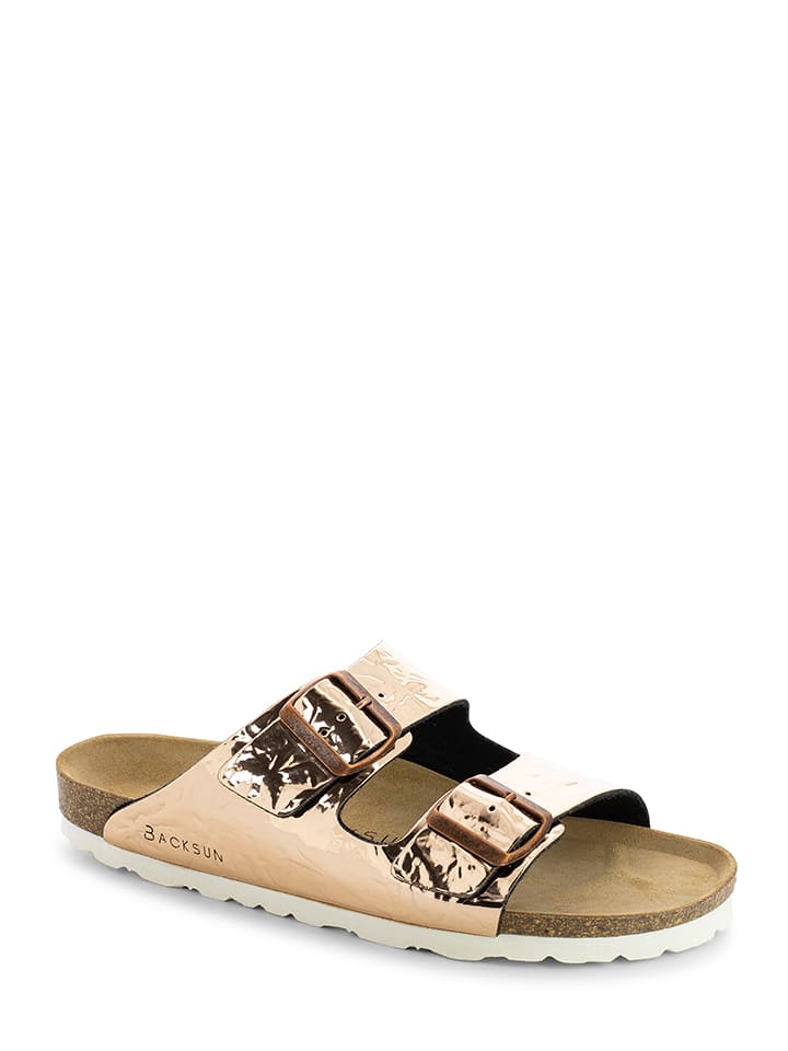 BACKSUN Klapki "Bali" w kolorze złotym rozmiar: 40