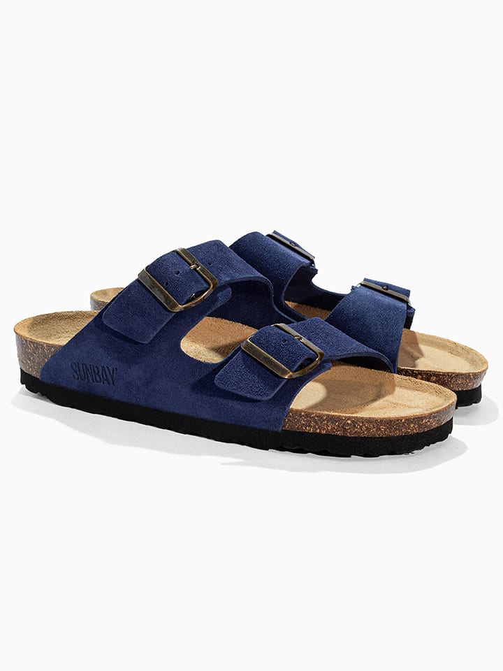 Sunbay Skórzane klapki "Trefle" w kolorze granatowym rozmiar: 38