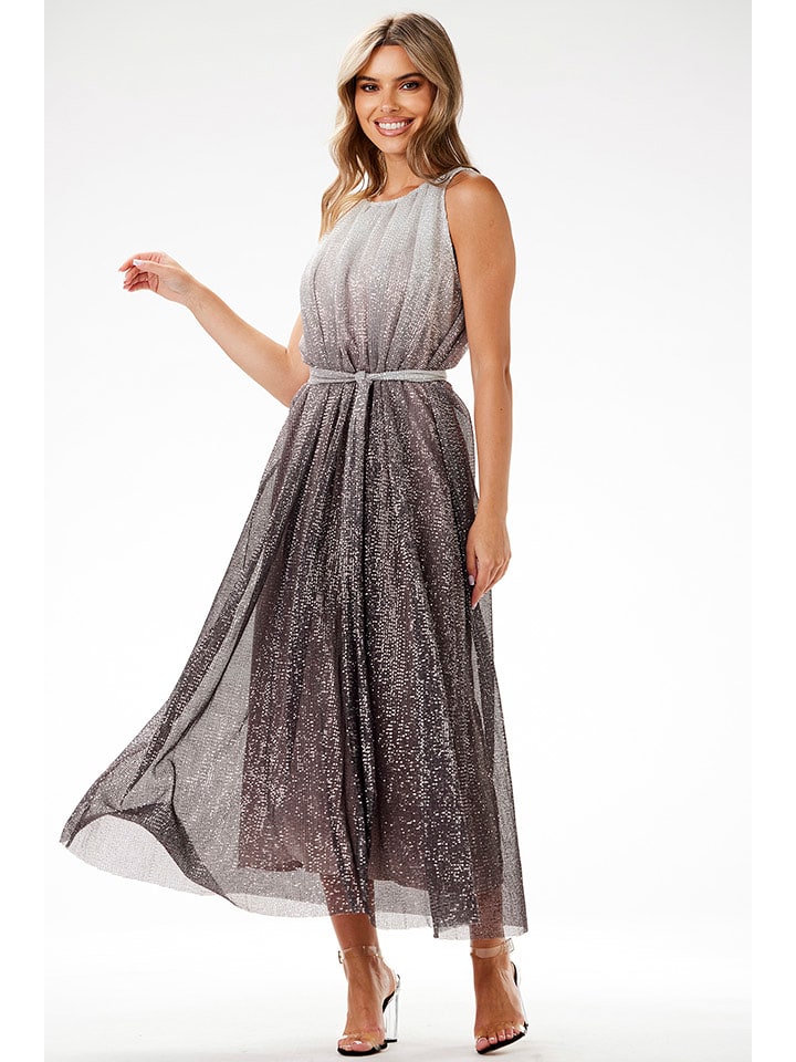 Awama Sukienka w kolorze srebrno-brązowym rozmiar: XL