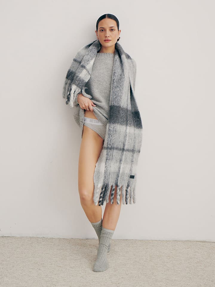 BIG STAR Szal w kolorze szarym - 170 x 43 cm rozmiar: onesize