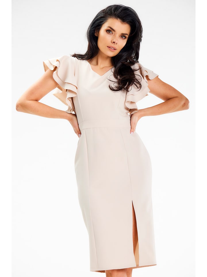 Awama Sukienka w kolorze beżowym rozmiar: XL